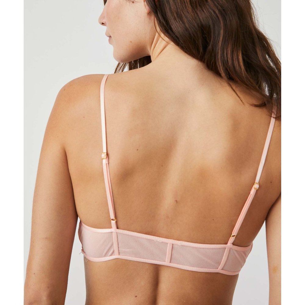 🎉 LAST CHANCE🎉 FREE PEOPLE Moonlight Mesh Corset Bra / Pink Frosting - Picture 3 of 5